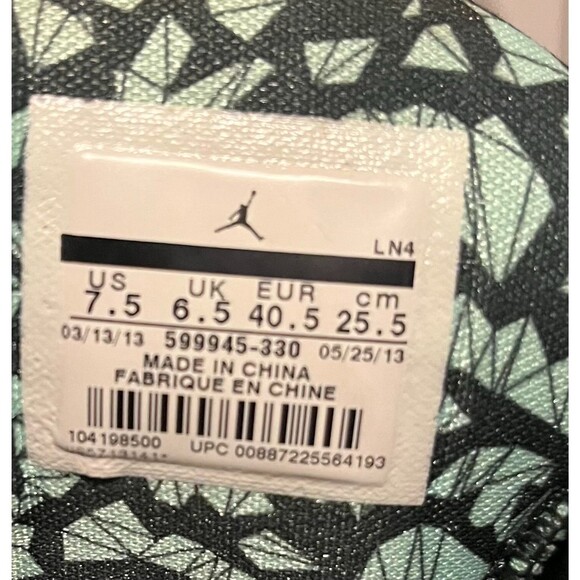 2013 Jordan Super Fly 2 - Green Glow -599945-330 - Men's Size 7.5 Used Condition - Picture 8 of 8